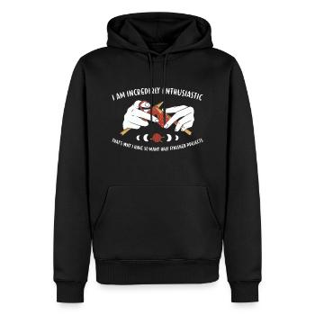 Je suis incroyablement enthousiaste à tricoter - Sweat à capuche Premium bio Homme - noir - Devant - Nico (187cm)