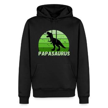 Vatertag Papa Vater Tyrannosaurus Dinosaurier Fun - Männer Premium Bio Hoodie - Schwarz - Vorne - Nico (187cm)