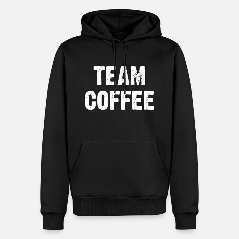 Team Coffee - Männer Premium Bio Hoodie - Schwarz