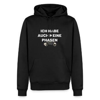 Ich habe auch meine Phasen (XLR-Kabel) - Männer Premium Bio Hoodie - Schwarz - Vorne - Nico (187cm)