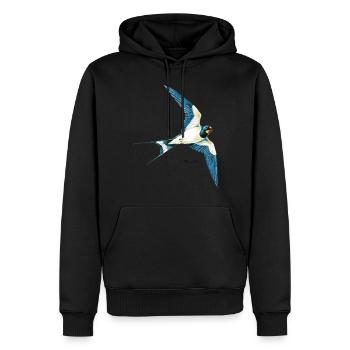 Iswallow - Männer Premium Bio Hoodie - Schwarz - Vorne - Nico (187cm)