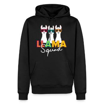 Llama Squad No-probllama Tierliebhaber Geschenkidee - Männer Premium Bio Hoodie - Schwarz - Vorne - Nico (187cm)