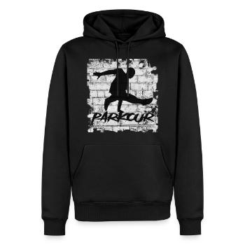 Parkour - Männer Premium Bio Hoodie - Schwarz - Vorne - Nico (187cm)