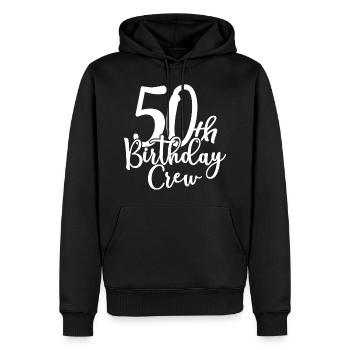 50. Geburtstag Crew - 50 Jahre alte Geburtstagsfeier - Männer Premium Bio Hoodie - Schwarz - Vorne - Nico (187cm)