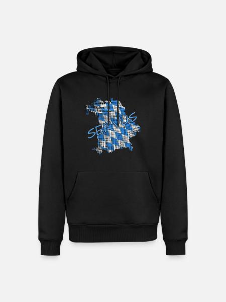 Servus Bayern - Männer Premium Bio Hoodie - Schwarz