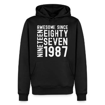 Awesome since 1987 Geburtstag Geschenk Jahreszahl - Männer Premium Bio Hoodie - Schwarz - Vorne - Nico (187cm)