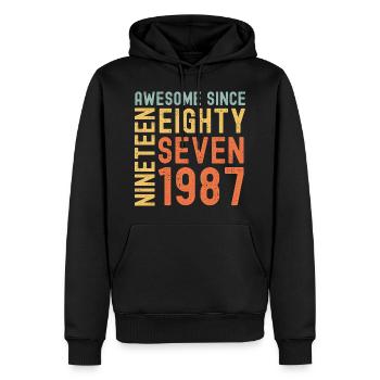 Awesome since 1987 Geburtstag Geschenk Jahreszahl - Männer Premium Bio Hoodie - Schwarz - Vorne - Nico (187cm)