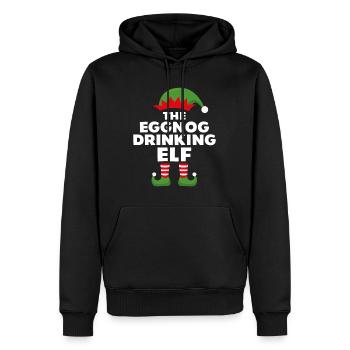 Der Eierlikör trinkende Elf - Männer Premium Bio Hoodie - Schwarz - Vorne - Nico (187cm)