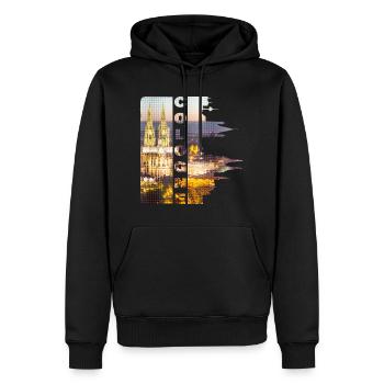 Cologne Cologne Allemagne Ville Skyline Cathédrale de Cologne - Sweat à capuche Premium bio Homme - noir - Devant - Nico (187cm)