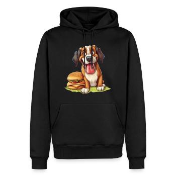 Hund Burger Hamburger Fast Food Hundeliebhaber - Männer Premium Bio Hoodie - Schwarz - Vorne - Nico (187cm)