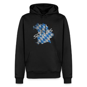 Servus Bayern - Männer Premium Bio Hoodie - Schwarz - Vorne - Nico (187cm)