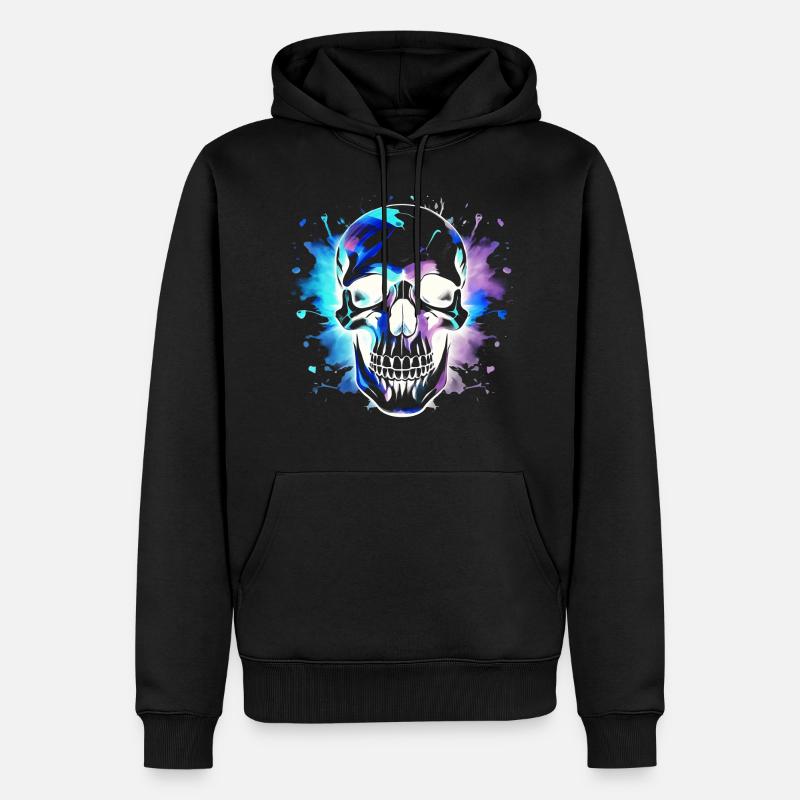 Psychedelischer Schädel - Männer Premium Bio Hoodie - Schwarz