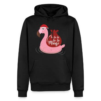 Pull de Noël drôle Flamingo Design - Sweat à capuche Premium bio Homme - noir - Devant - Nico (187cm)