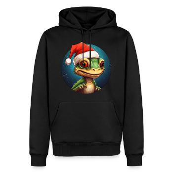 Lézards Noël - Sweat à capuche Premium bio Homme - noir - Devant - Nico (187cm)