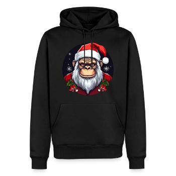 Affen Weihnachten - Männer Premium Bio Hoodie - Schwarz - Vorne - Nico (187cm)