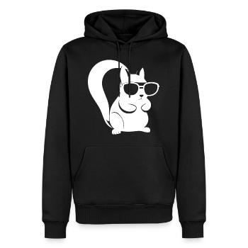 Funny Squirrel Wearing Sunglasses Squirrels - Men’s Premium Organic Hoodie - black - Front - Nico (187cm)