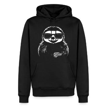 Sloths Anime Sloth Manga Sloth Sunglasses - Men’s Premium Organic Hoodie - black - Front - Nico (187cm)