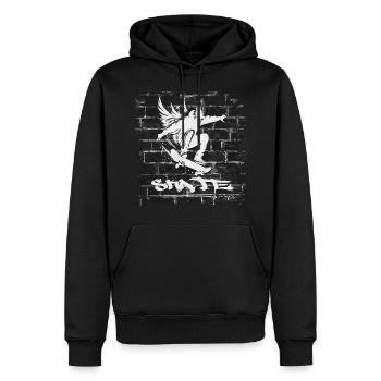 Patin - Sweat à capuche Premium bio Homme - noir - Devant - Nico (187cm)