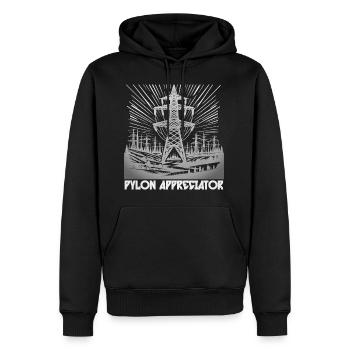Pylon Appreciator - Black & White - Men’s Premium Organic Hoodie - black - Front - Nico (187cm)
