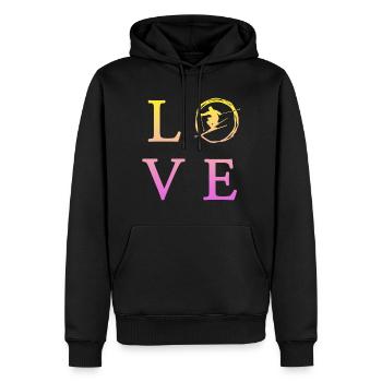 Love Skifahren ski fahren - Männer Premium Bio Hoodie - Schwarz - Vorne - Nico (187cm)
