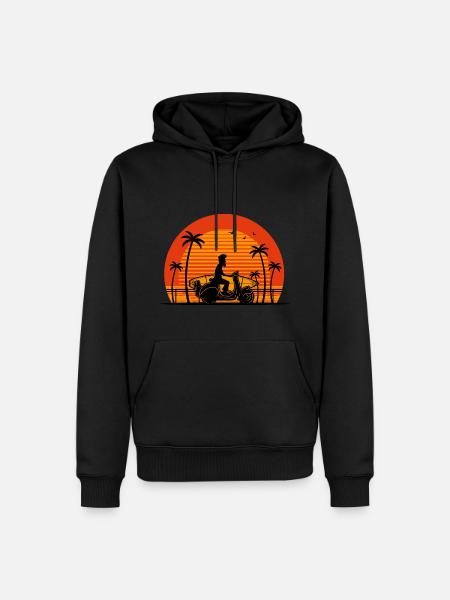 Surfer auf Roller - Männer Premium Bio Hoodie - Schwarz