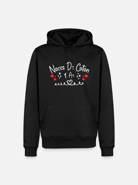 noces de coton - Sweat à capuche Premium bio Homme - noir