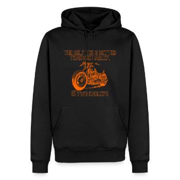 Motorrad T-Shirts - Männer Premium Bio Hoodie - Schwarz - Vorne - Nico (187cm)