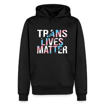 Trans Lives Matter - Fierté transgenre - Sweat à capuche Premium bio Homme - noir - Devant - Nico (187cm)