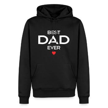 Best Dad Ever - Sweat à capuche Premium bio Homme - noir - Devant - Nico (187cm)