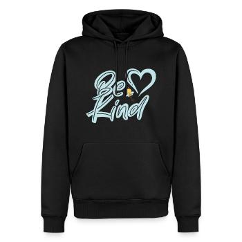 Be Kind - Männer Premium Bio Hoodie - Schwarz - Vorne - Nico (187cm)