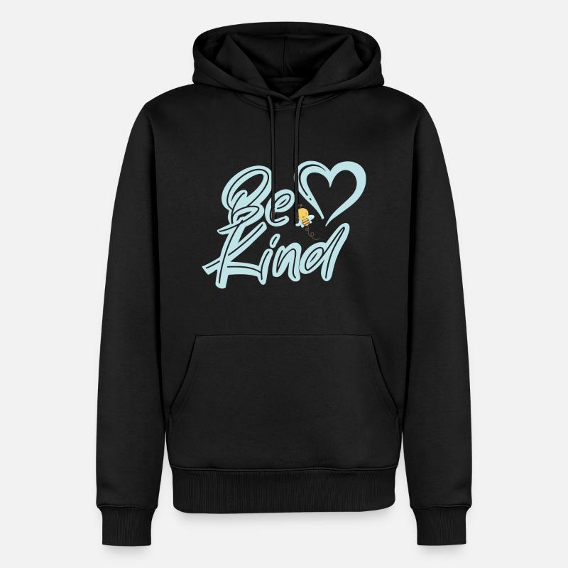 Be Kind - Männer Premium Bio Hoodie - Schwarz