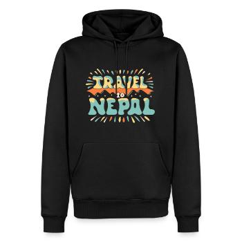 Annapurna Mountain Hiking Retro Nepal - Männer Premium Bio Hoodie - Schwarz - Vorne - Nico (187cm)