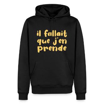 Il Fallait Que J'en Prende - Sweat à capuche Premium bio Homme - noir - Devant - Nico (187cm)