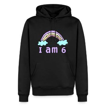 Geschenk 6 Jahre Geburtstag Ich bin 6 Jahre alt - Männer Premium Bio Hoodie - Schwarz - Vorne - Nico (187cm)