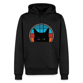 Lustige Katze Blick - Männer Premium Bio Hoodie - Schwarz - Vorne - Nico (187cm)