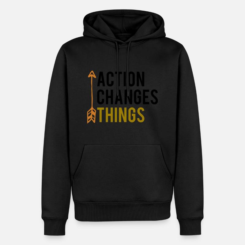 Action changes things - Sweat à capuche Premium bio Homme - noir