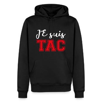 Je Suis TAC -TIC et TAC- TIC TAC Duo Drôle Cadeau - Sweat à capuche Premium bio Homme - noir - Devant - Nico (187cm)