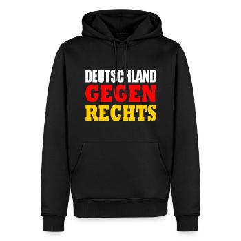 Deutschland gegen rechts - Männer Premium Bio Hoodie - Schwarz - Vorne - Nico (187cm)