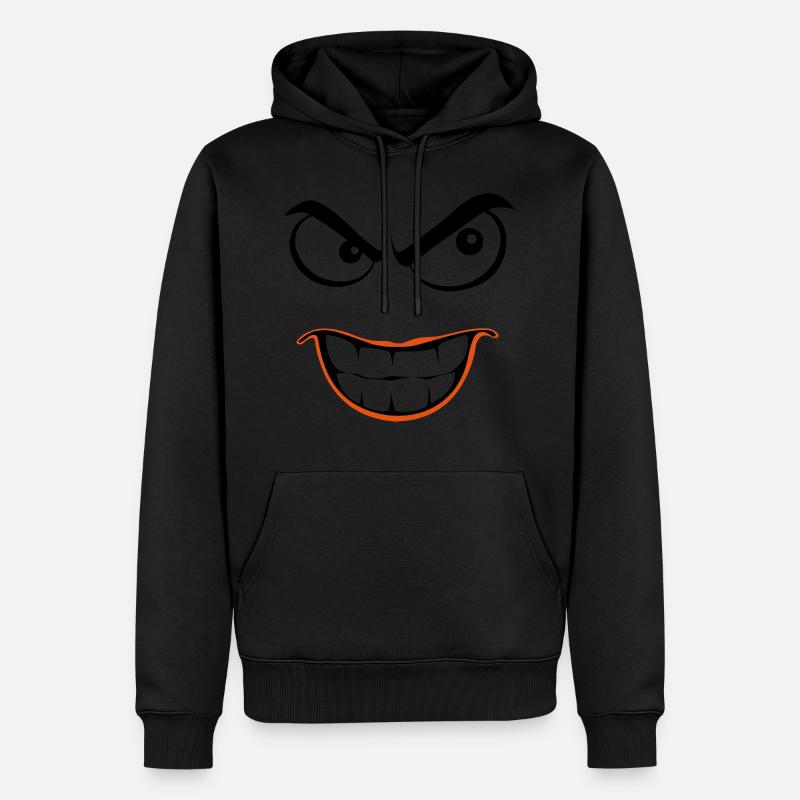 smiley evil - Sweat à capuche Premium bio Homme - noir