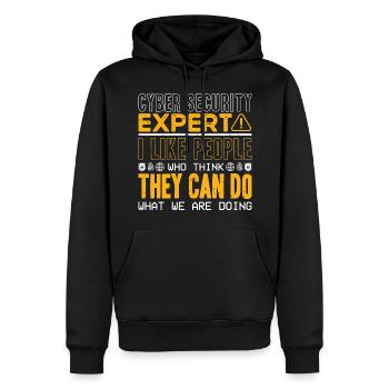 Expert en cybersécurité Hacker éthique - Sweat à capuche Premium bio Homme - noir - Devant - Nico (187cm)