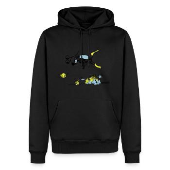 Matrechi loves diving - Men’s Premium Organic Hoodie - black - Front - Nico (187cm)