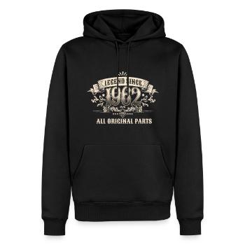 Retro Vintage Birthday Legend Since 1962 - Männer Premium Bio Hoodie - Schwarz - Vorne - Nico (187cm)
