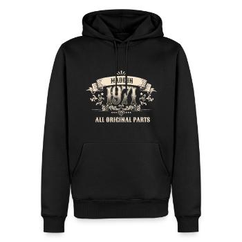 Retro Vintage Birthday Made In 1971 All Original - Männer Premium Bio Hoodie - Schwarz - Vorne - Nico (187cm)
