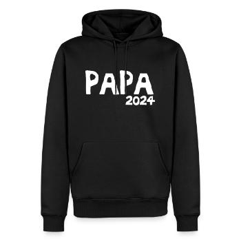 Papa 2024 Künftiger Papa 2024 - Männer Premium Bio Hoodie - Schwarz - Vorne - Nico (187cm)