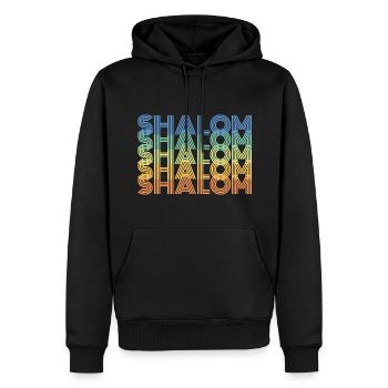 Retro Vintage Shalom Jüdische Weihnachtsgeschenke - Männer Premium Bio Hoodie - Schwarz - Vorne - Nico (187cm)
