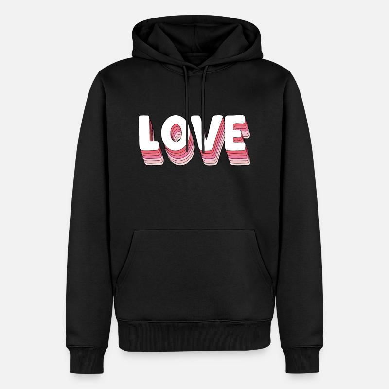 Love - Männer Premium Bio Hoodie - Schwarz