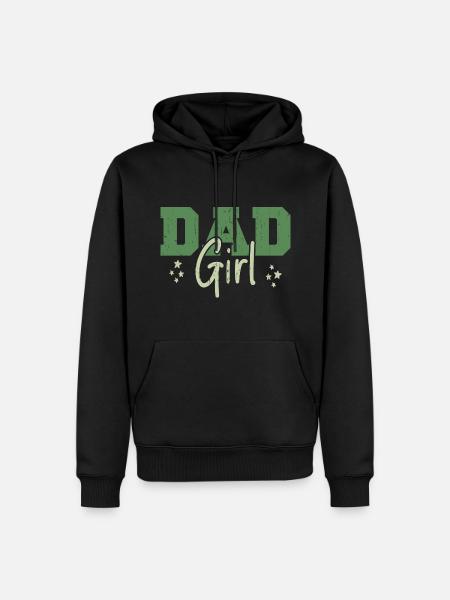 Mädchen Papa - Männer Premium Bio Hoodie - Schwarz