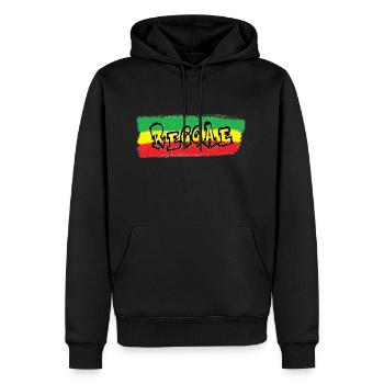 Bannière Reggae pulvérisée - Sweat à capuche Premium bio Homme - noir - Devant - Nico (187cm)