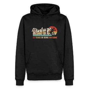 60 Jahre Retro Geburtstagsgeschenk Jahrgang 60 Jahre - Männer Premium Bio Hoodie - Schwarz - Vorne - Nico (187cm)