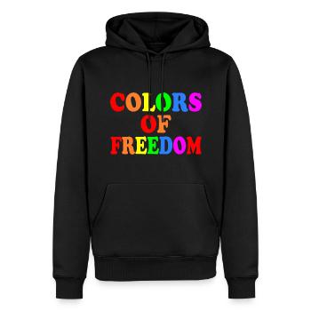 Colors of freedom - Sweat à capuche Premium bio Homme - noir - Devant - Nico (187cm)